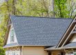 Asphalt shingles are used as roofing materials on roof of newly constructed house